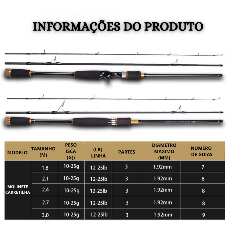 Vara Mavllos King  12-25lb Fibra de Carbono